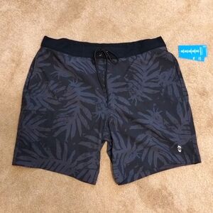 Men's Free Country Swim Short, Palm Heaven, Black, Big & Tall XXL - NWT